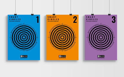 Smart Circles - 12 Pack - Multiplication and Division Tables Wall Chart, Maths Wall Posters, Educational Classroom, and Home Schooling Posters